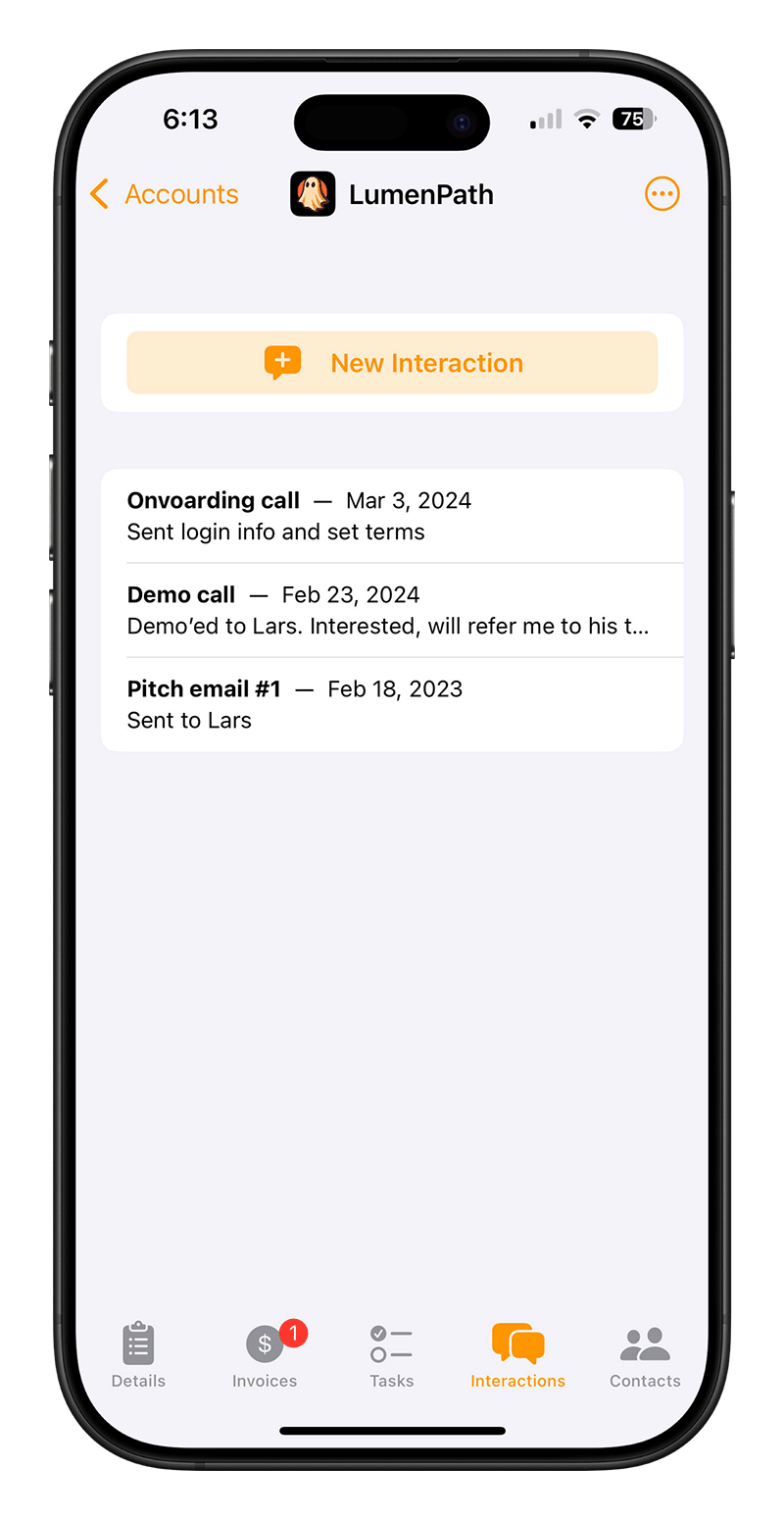 Manage Interactions